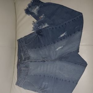 Fashion Nova ripped colorblock jeans